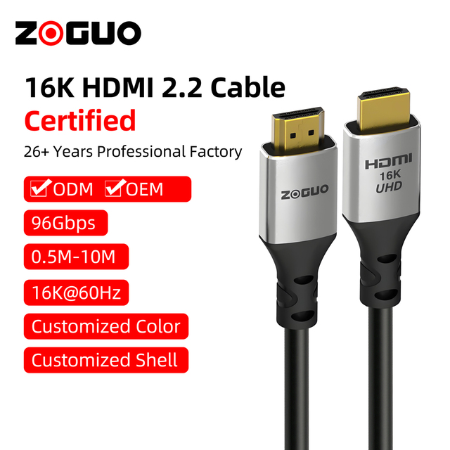ZONG Factory Wholesale High Quality 16k hdmi 2.2 Audio & Video Cable and hdmi Male to Male Compatible with HDMI 2.2 Cable