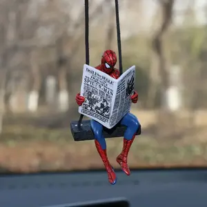 Pour Spiderman <span class=keywords><strong>Action</strong></span> Figure Voiture Swing Pendentif, Anime Style Rétroviseur Suspendu Jouet Modèle Figurine pour Enfants Cadeaux Décoration - Product Image 1