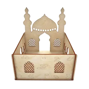 Anak Muslim Kayu Laser Cut Masjid Eid Mubarak Dekorasi