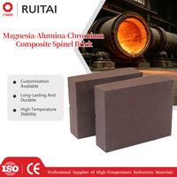 Brique réfractaire composite Ruitai en magnésie dense, alumine et chrome, spinelle, résistante aux hautes températures, prix avantageux