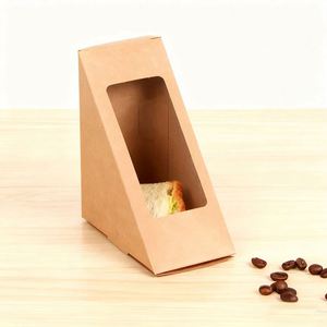 Rapid Production Custom Food Safe Kraft Sandwich Box Manufacturer Direct Window Packaging for Sandwich Shops and Cafes - Product Image 2