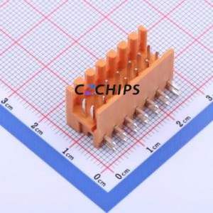 KF2EDGER-3.5-2*7P Plug-in Terminal Block Bent Lead Through Hole,P=3.5mm Connector Board-to-Board / Socket Open 2x7P 3.5mm Orange - Product Image 1