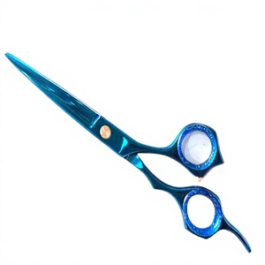 Ciseaux de coiffure professionnels ASAP à lame droite en acier inoxydable de 6 pouces, manche long, pour droitiers, avec vis réglable - Product Image 1