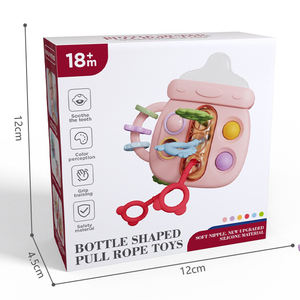 2025 bébé vente chaude éducation précoce bouteille tirant corde jouet sensoriel Montessori Silicone bouteille dentition tirant corde jouet - Product Image 6