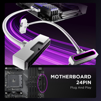 Cable de Extensión Asiahorse Hydrus de 24 Pines con Funda de PVC e Iluminación ARGB para Fuente de Alimentación de PC
