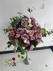 SPR elegante boda artificial verde rosa peonía lavanda arreglo decoración mesa Floral recepción centro de mesa - Product Image 2