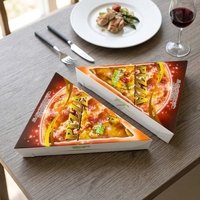 Conteneur à pizza triangulaire ondulé écologique et biodégradable Longyi, avec revêtement UV et gaufrage, portable, étanche et recyclable