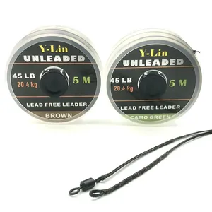 Ligne de pêche à la <span class=keywords><strong>carpe</strong></span> tressée extra-lourde sans plomb, facile à tresser, avec boucle de 5m, 45lb - Product Image 5