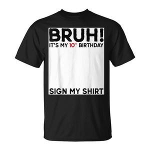 Camiseta de manga corta con estampado de letras para cumpleaños número 10, unisex, para niños, con cuello redondo - Product Image 2