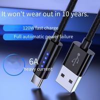 Câble USB Type-C vers Type-C à arrêt automatique, charge ultra-rapide, 0,3 m, 1,2 m, 1,8 m - Tressé en nylon noir pour imprimante