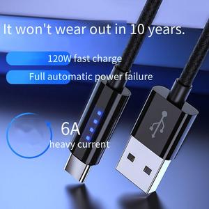 0.3M 1.2M 1.8M Cordons de câble de données de mise hors tension automatique Câble de charge de type c de charge <span class=keywords><strong>super</strong></span> rapide Câble USB vers type c - Product Image 5