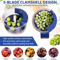 Elektrische plastic druiven- en knoflookschiller, automatische kleine fruitenschiller, oplaadbaar, makkelijk schoon te maken, keukenhulp voor thuis.