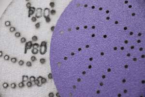 80 حصى 6 بوصة قرص الصنفرة الأرجواني متوسطة الصلابة تلميع الجسم التلقائي OEM تخصيص الصنفرة متعددة الثقوب 80 حصى 6 بوصة - Product Image 3