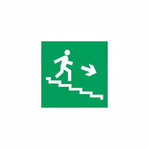 Emergency stairs <b>top</b> right <b>PVC</b> 150x150mm - Product Image 2