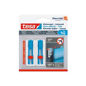 Tesa Klebenagel Leinwand verstellbar Tapete & Putz max.1kg 2 pièces - Product Image 1