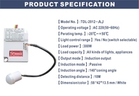 Interrupteur de détection de mouvement infrarouge TUODI OEM AC 220V 100W, contrôleur PIR, interrupteur de détection de mouvement au plafond, indice de protection IP65