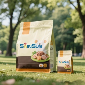 Sachet personnalisé en plastique refermable anti-humidité avec fermeture éclair, format stand-up, 100g, échantillon gratuit pour aliments humides pour chats, lait, gelée, sushi - Product Image 1