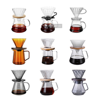 HIGHWIN Goutteur à café réutilisable Goutteur à cône en verre borosilicaté pour restaurant à domicile