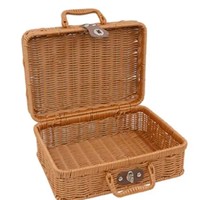 Panier à cadeaux vintage en rotin PP miniature, panier de rangement tissé portable pour cadeaux de baby shower, souvenirs de mariage et emballage cadeau