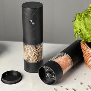 One Hand Operation USB Rechargeable Green Refillable Large Capacity Automatic Salt and <b>Pepper</b> Mill Set for Kitchen - Product Image 2