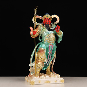 Estatua de Buda de Resina de Bodhisattva del Monasterio Vettaka, Adorno de Culto Doméstico de Jade Blanco, Figura de Guan Gong Vettaka Martial de Pie - Product Image 3
