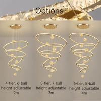 Lustre en cristal de luxe pour villa, salon à double hauteur, appartement loft, luminaires LED