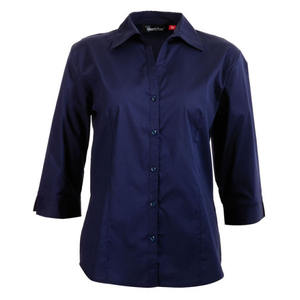 Fábrica profesional china, venta al por mayor, camisa <span class=keywords><strong>de</strong></span> manga tres cuartos con cuello vuelto y un solo botón para <span class=keywords><strong>mujer</strong></span> - Product Image 4