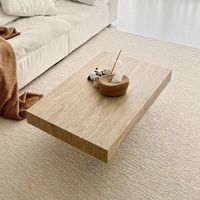 Table basse en travertin minimaliste italienne, table centrale flottante moderne, meubles de salon de luxe, petit appartement