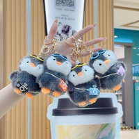 Porte-clés Peluche Pingouin Doudou Mignon de Dessin Animé, Ornement Souple à Suspendre pour Sac, Pendentif pour Sac d'École, Jouet à Griffes, Vente en Gros