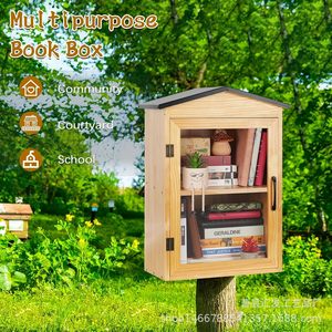 Outdoor Wooden <b>Book</b> <b>Box</b> Multifunctional Storage For Community Courtyard School - Product Image 1