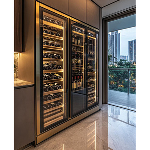 Living Room Customized Luxury Commercial Free Standing Wine Storage Cabinet Glass Cellar 2503118 Wine Stopper Display Rack - Product Image 2