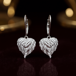 Pendientes elegantes con diamantes en forma de corazón para mujer, joyería fina de estilo romántico para boda de plata con diamantes blancos naturales de color D - Product Image 2
