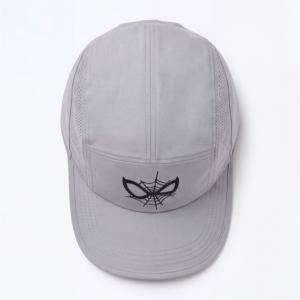 Casquette de camping unisexe réglable à 5 panneaux en nylon enduit polaire avec logo personnalisé et broderie plate pour toutes les saisons - Product Image 6