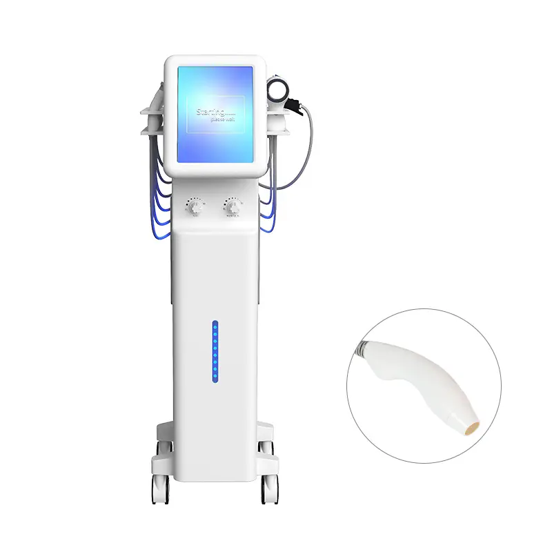 Máquina de microdermoabrasión vertical 11 en 1, limpieza Facial profunda, estiramiento de la piel con rf, 90kpa