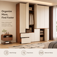 Armoire moderne en bois massif épaissi, armoire de rangement pour salle de sport et chambre, 60 cm de profondeur, sur pied, grande capacité