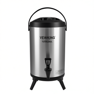 Dispensador de agua de acero inoxidable Vewking de 8L, contenedor de bebidas frías y calientes con grifo, independiente, para té con leche - Product Image 1