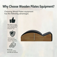 MJD-M501C Correcteur de colonne vertébrale de Pilates 3-en-1 en bois d'érable courbé, durable et portable, ensemble de gym, logos personnalisables, pour studio à domicile, garantie 3 ans