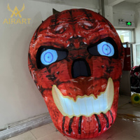Squelette gonflable d'Halloween style effrayant avec citrouille et lumière LED intégrée, facile à installer, portable, pour publicité