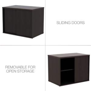 Alera ALE <b>Open</b> Office Low Storage Cabinet Espresso 29 1/2"W X 19 1/8"D X 22 7/8"H Wood Material - Product Image 6