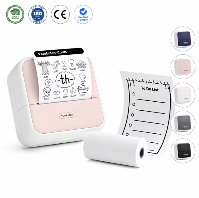 Factory Direct Mini BT Photo Printer Inkless Thermal 170g Custom Color Support OEM for Children Study Travel Sticker Label