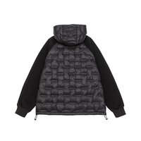 Blouson matelassé décontracté pour homme avec capuche, fermeture éclair intégrale, poches, manches en tricot, hiver, grandes tailles, surdimensionné 6XL 7XL