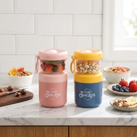 Tasse à petit-déjeuner isotherme en acier inoxydable avec couvercle et cuillère, anti-fuite, pour flocons d'avoine, céréales, yaourt, portable pour la maison et le bureau