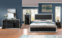 Hochwertige 5 Stück Luxus Spiegel möbel Schlafzimmer Set King Size Silber rahmen Schlafzimmer Spiegel bett