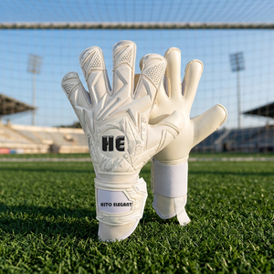 Affordable Price Goalkeeper Gloves Trending Style Backhand Rubber Inject full <b>Finger</b> Design Removable <b>Strap</b> Best Price Gloves - Product Image 3