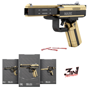 Assemblaggio educativo per bambini <span class=keywords><strong>3</strong></span> in 1 blocchi da costruzione di assemblaggio di giocattoli pistola blocchi modello di pistole ragazzo Puzzle pistola giocattolo per bambini - Product Image 2