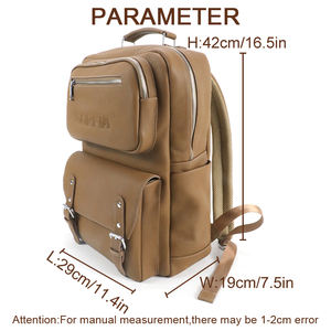 Mochila de Cuero PU Personalizada, Mochila para Portátil, Mochila de Negocios, Mochila de Viaje con Múltiples Bolsillos, Proveedor, Fábrica OEM - Product Image 6