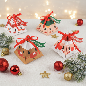 Petits emballages pour gâteaux de Noël avec fermeture magnétique, poignée, ruban, éponge, papier couché recyclable, pelliculage mat, pour aliments et sucre - Product Image 3