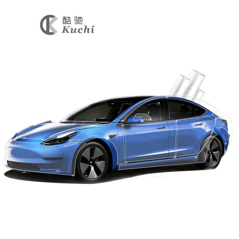 Tesla Model 3 Y S X 10 mil film pembungkus mobil, stiker mobil lapisan pelindung penyembuhan diri nano antipudar