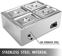 Bain-marie électrique portable pour buffet de restaurant commercial, 4 bacs, chauffe-soupe, présentoir alimentaire, 30L, automatique