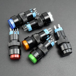 8,10,12 Mm Plastic Kortstondige/Vergrendelende Ronde Drukknop 12 24 <span class=keywords><strong>220</strong></span> <span class=keywords><strong>Volt</strong></span> Verlichte Led-Schakelaar Geen Nc 1nc 1no 2nc Drukknop - Product Image 2
